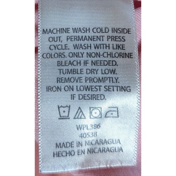 Haggar Men’s Fitted Dress Shirt 16.5 34/35 Pink Long Sleeve Button Up Large - Picture 3 of 6